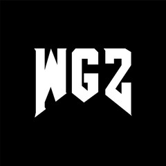 WGZ letter logo design for technology company. WGZ logo design black and white color combination. WGZ logo, WGZ vector, WGZ design, WGZ icon, WGZ alphabet. WGZ typography logo design.