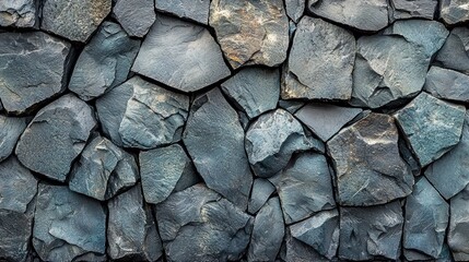 Fototapeta premium Close-Up of Natural Stone Wall Texture in Outdoor Setting