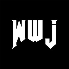 WWJ letter logo design for technology company. WWJ logo design black and white color combination. WWJ logo, WWJ vector, WWJ design, WWJ icon, WWJ alphabet. WWJ typography logo design.