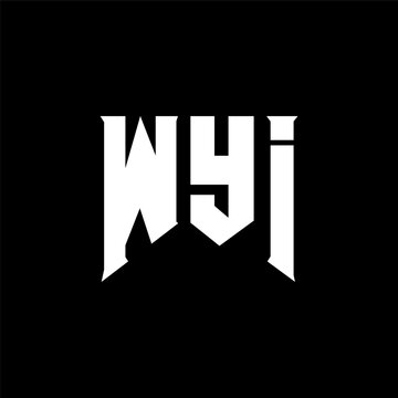 WYI letter logo design for technology company. WYI logo design black and white color combination. WYI logo, WYI vector, WYI design, WYI icon, WYI alphabet. WYI typography logo design.