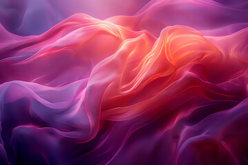 Obraz premium Abstract flowing waves in vibrant purple, pink and orange create dynamic movement perfect for luxury branding, modern website backgrounds, or creative design projects.