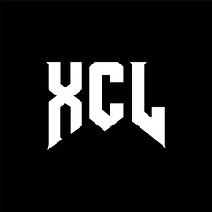 XCL letter logo design for technology company. XCL logo design black and white color combination. XCL logo, XCL vector, XCL design, XCL icon, XCL alphabet. XCL typography logo design.