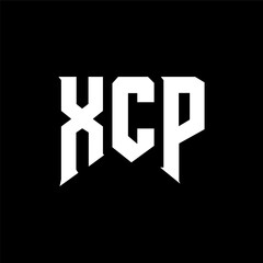 XCP letter logo design for technology company. XCP logo design black and white color combination. XCP logo, XCP vector, XCP design, XCP icon, XCP alphabet. XCP typography logo design.