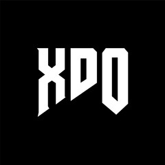 Obraz premium XDO letter logo design for technology company. XDO logo design black and white color combination. XDO logo, XDO vector, XDO design, XDO icon, XDO alphabet. XDO typography logo design.