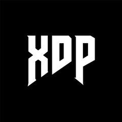 XDP letter logo design for technology company. XDP logo design black and white color combination. XDP logo, XDP vector, XDP design, XDP icon, XDP alphabet. XDP typography logo design.
