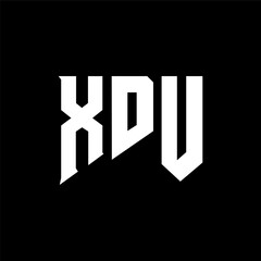 XDU letter logo design for technology company. XDU logo design black and white color combination. XDU logo, XDU vector, XDU design, XDU icon, XDU alphabet. XDU typography logo design.