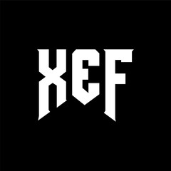 XEF letter logo design for technology company. XEF logo design black and white color combination. XEF logo, XEF vector, XEF design, XEF icon, XEF alphabet. XEF typography logo design.
