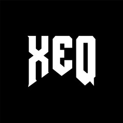 XEQ letter logo design for technology company. XEQ logo design black and white color combination. XEQ logo, XEQ vector, XEQ design, XEQ icon, XEQ alphabet. XEQ typography logo design.
