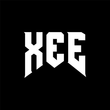 XEE letter logo design for technology company. XEE logo design black and white color combination. XEE logo, XEE vector, XEE design, XEE icon, XEE alphabet. XEE typography logo design.