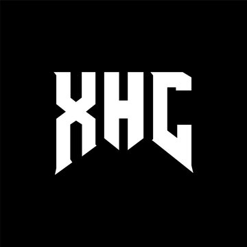 XHC letter logo design for technology company. XHC logo design black and white color combination. XHC logo, XHC vector, XHC design, XHC icon, XHC alphabet. XHC typography logo design.