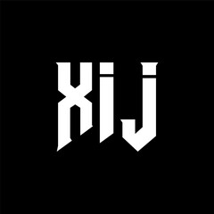 XIJ letter logo design for technology company. XIJ logo design black and white color combination. XIJ logo, XIJ vector, XIJ design, XIJ icon, XIJ alphabet. XIJ typography logo design.