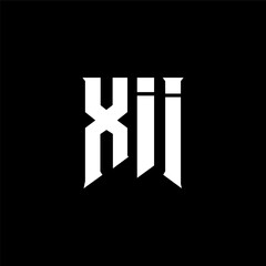 XII letter logo design for technology company. XII logo design black and white color combination. XII logo, XII vector, XII design, XII icon, XII alphabet. XII typography logo design.