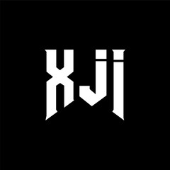 XJI letter logo design for technology company. XJI logo design black and white color combination. XJI logo, XJI vector, XJI design, XJI icon, XJI alphabet. XJI typography logo design.