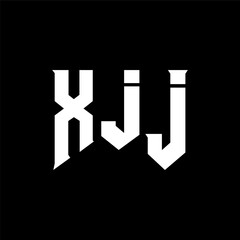 XJJ letter logo design for technology company. XJJ logo design black and white color combination. XJJ logo, XJJ vector, XJJ design, XJJ icon, XJJ alphabet. XJJ typography logo design.
