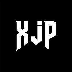 Fototapeta premium XJP letter logo design for technology company. XJP logo design black and white color combination. XJP logo, XJP vector, XJP design, XJP icon, XJP alphabet. XJP typography logo design.