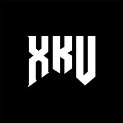 XKU letter logo design for technology company. XKU logo design black and white color combination. XKU logo, XKU vector, XKU design, XKU icon, XKU alphabet. XKU typography logo design.
