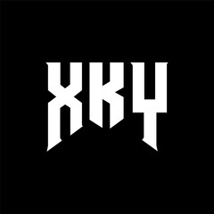 XKY letter logo design for technology company. XKY logo design black and white color combination. XKY logo, XKY vector, XKY design, XKY icon, XKY alphabet. XKY typography logo design.