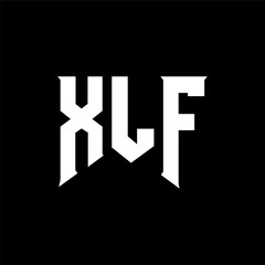 XLF letter logo design for technology company. XLF logo design black and white color combination. XLF logo, XLF vector, XLF design, XLF icon, XLF alphabet. XLF typography logo design.