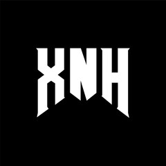 XNH letter logo design for technology company. XNH logo design black and white color combination. XNH logo, XNH vector, XNH design, XNH icon, XNH alphabet. XNH typography logo design.