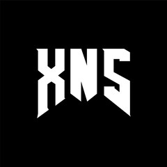 XNS letter logo design for technology company. XNS logo design black and white color combination. XNS logo, XNS vector, XNS design, XNS icon, XNS alphabet. XNS typography logo design.