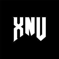 XNU letter logo design for technology company. XNU logo design black and white color combination. XNU logo, XNU vector, XNU design, XNU icon, XNU alphabet. XNU typography logo design.