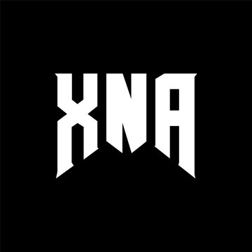 XNA letter logo design for technology company. XNA logo design black and white color combination. XNA logo, XNA vector, XNA design, XNA icon, XNA alphabet. XNA typography logo design.