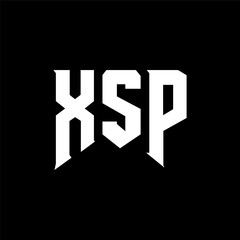 Fototapeta premium XSP letter logo design for technology company. XSP logo design black and white color combination. XSP logo, XSP vector, XSP design, XSP icon, XSP alphabet. XSP typography logo design.