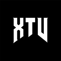 XTV letter logo design for technology company. XTV logo design black and white color combination. XTV logo, XTV vector, XTV design, XTV icon, XTV alphabet. XTV typography logo design.