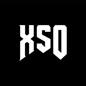 XSO letter logo design for technology company. XSO logo design black and white color combination. XSO logo, XSO vector, XSO design, XSO icon, XSO alphabet. XSO typography logo design.