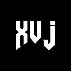 XVJ letter logo design for technology company. XVJ logo design black and white color combination. XVJ logo, XVJ vector, XVJ design, XVJ icon, XVJ alphabet. XVJ typography logo design.
