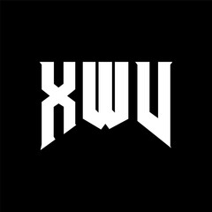 XWV letter logo design for technology company. XWV logo design black and white color combination. XWV logo, XWV vector, XWV design, XWV icon, XWV alphabet. XWV typography logo design.