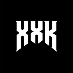 XXK letter logo design for technology company. XXK logo design black and white color combination. XXK logo, XXK vector, XXK design, XXK icon, XXK alphabet. XXK typography logo design.