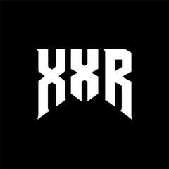 Obraz premium XXR letter logo design for technology company. XXR logo design black and white color combination. XXR logo, XXR vector, XXR design, XXR icon, XXR alphabet. XXR typography logo design.