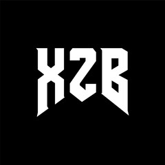 Fototapeta premium XZB letter logo design for technology company. XZB logo design black and white color combination. XZB logo, XZB vector, XZB design, XZB icon, XZB alphabet. XZB typography logo design.