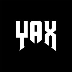YAX letter logo design for technology company. YAX logo design black and white color combination. YAX logo, YAX vector, YAX design, YAX icon, YAX alphabet. YAX typography logo design.