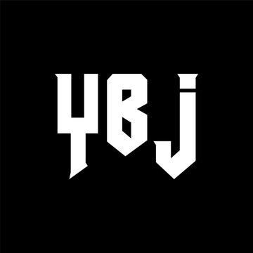 YBJ letter logo design for technology company. YBJ logo design black and white color combination. YBJ logo, YBJ vector, YBJ design, YBJ icon, YBJ alphabet. YBJ typography logo design.
