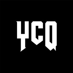 YCQ letter logo design for technology company. YCQ logo design black and white color combination. YCQ logo, YCQ vector, YCQ design, YCQ icon, YCQ alphabet. YCQ typography logo design.
