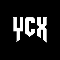 YCX letter logo design for technology company. YCX logo design black and white color combination. YCX logo, YCX vector, YCX design, YCX icon, YCX alphabet. YCX typography logo design.