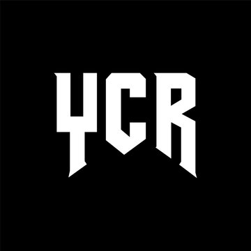 YCR letter logo design for technology company. YCR logo design black and white color combination. YCR logo, YCR vector, YCR design, YCR icon, YCR alphabet. YCR typography logo design.