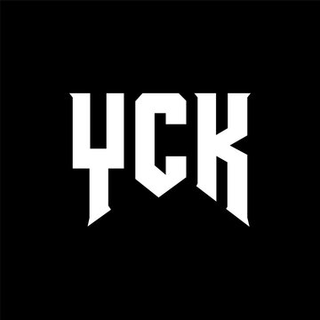 YCK letter logo design for technology company. YCK logo design black and white color combination. YCK logo, YCK vector, YCK design, YCK icon, YCK alphabet. YCK typography logo design.