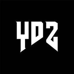 YDZ letter logo design for technology company. YDZ logo design black and white color combination. YDZ logo, YDZ vector, YDZ design, YDZ icon, YDZ alphabet. YDZ typography logo design.