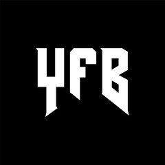 YFB letter logo design for technology company. YFB logo design black and white color combination. YFB logo, YFB vector, YFB design, YFB icon, YFB alphabet. YFB typography logo design.
