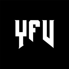 YFV letter logo design for technology company. YFV logo design black and white color combination. YFV logo, YFV vector, YFV design, YFV icon, YFV alphabet. YFV typography logo design.