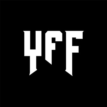 YFF letter logo design for technology company. YFF logo design black and white color combination. YFF logo, YFF vector, YFF design, YFF icon, YFF alphabet. YFF typography logo design.