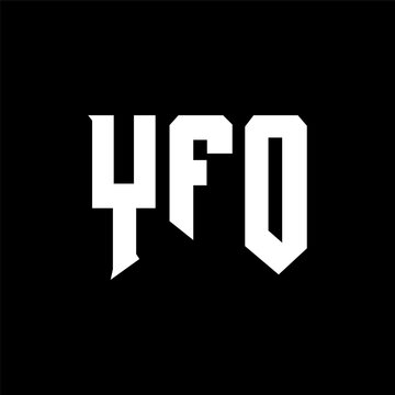 YFO letter logo design for technology company. YFO logo design black and white color combination. YFO logo, YFO vector, YFO design, YFO icon, YFO alphabet. YFO typography logo design.