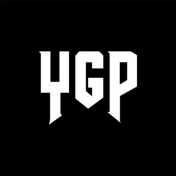 YGP letter logo design for technology company. YGP logo design black and white color combination. YGP logo, YGP vector, YGP design, YGP icon, YGP alphabet. YGP typography logo design.