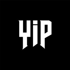YIP letter logo design for technology company. YIP logo design black and white color combination. YIP logo, YIP vector, YIP design, YIP icon, YIP alphabet. YIP typography logo design.
