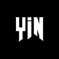 YIN letter logo design for technology company. YIN logo design black and white color combination. YIN logo, YIN vector, YIN design, YIN icon, YIN alphabet. YIN typography logo design.
