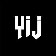YIJ letter logo design for technology company. YIJ logo design black and white color combination. YIJ logo, YIJ vector, YIJ design, YIJ icon, YIJ alphabet. YIJ typography logo design.