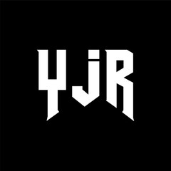 YJR letter logo design for technology company. YJR logo design black and white color combination. YJR logo, YJR vector, YJR design, YJR icon, YJR alphabet. YJR typography logo design.